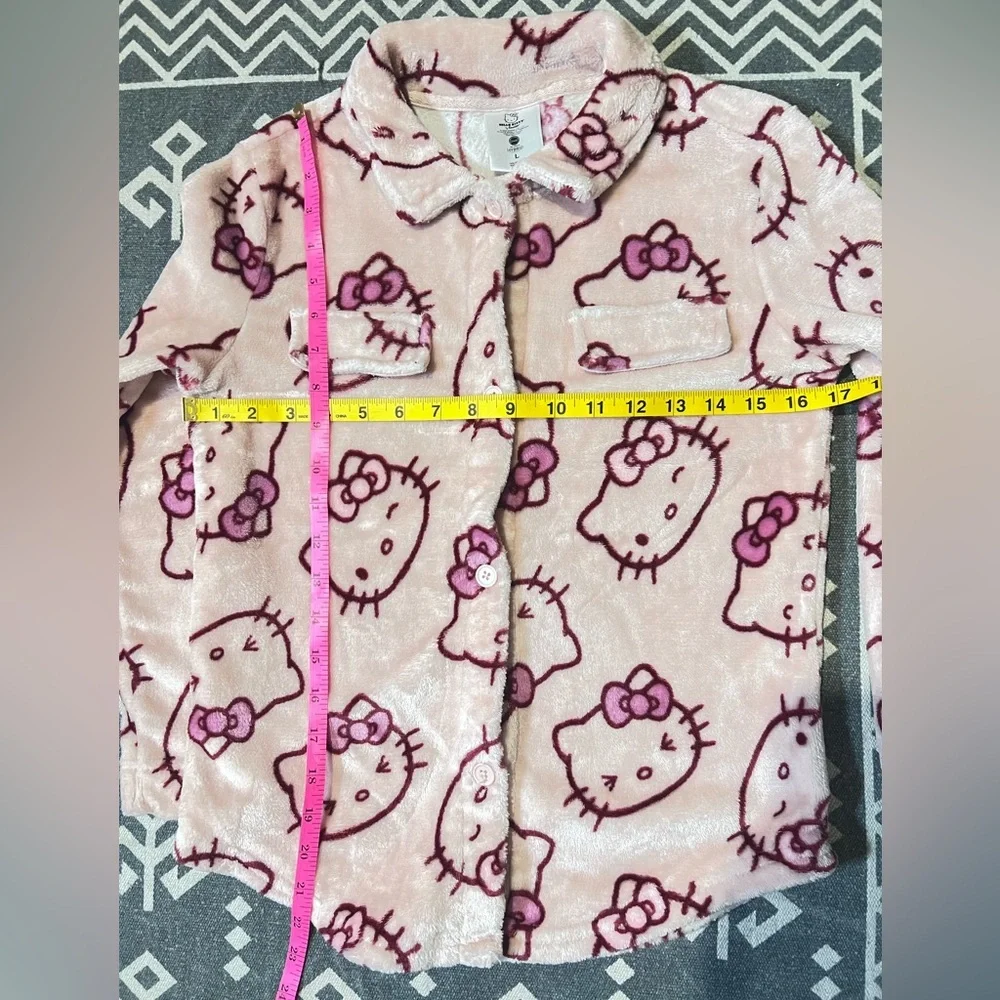 Hello Kitty  Pink Button Down big kid Shacket size L